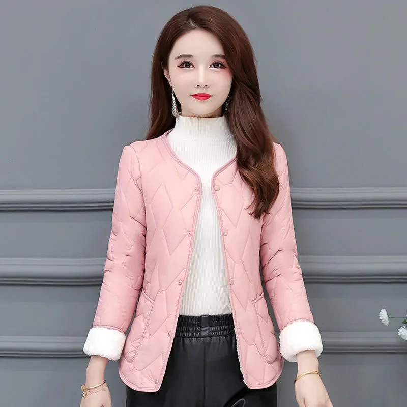 Parka Women's Short Coats Jackets 2023 Winter New Cotton-Padded Clothes Splicing Thickening Frivolous Warm Skinny Parkas Woman
