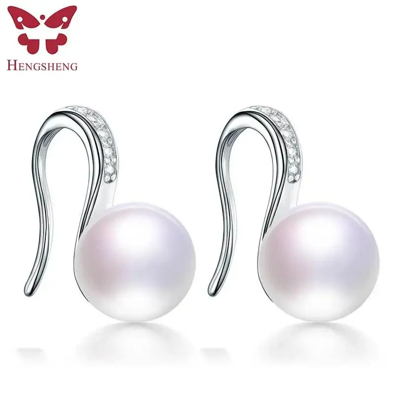 Nowe Fine Grade AAAA kolczyki z pereł słodkowodnych dla kobiet urok Wedding Party biżuteria kolczyki, Top 8-9mm chleb okrągłe perły