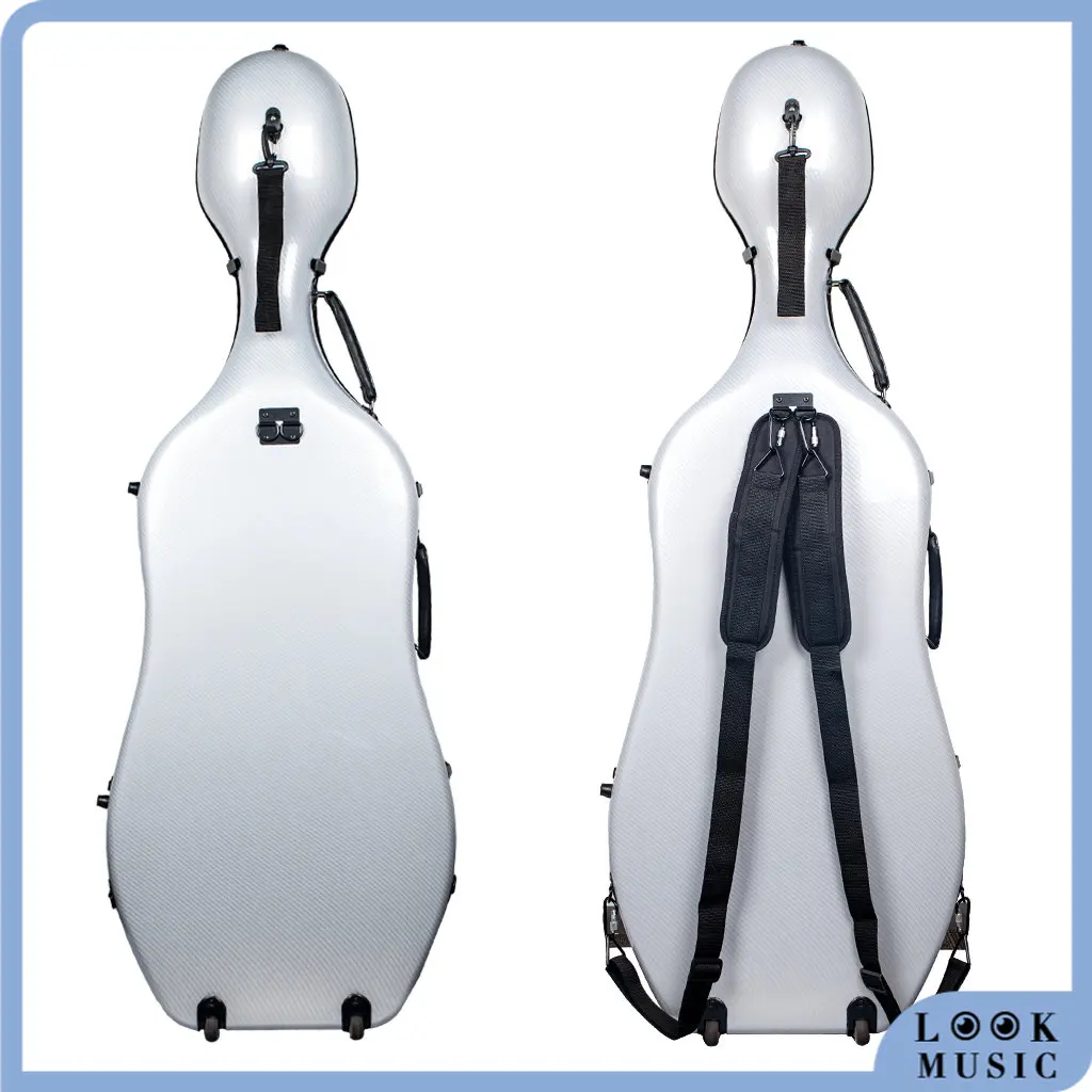 

Advance Cello Case Carbon Fiber Cello Box Hard case Carry Protect Cello parts (White) 4/4-1/8 Size Cello Bow Case Accessories