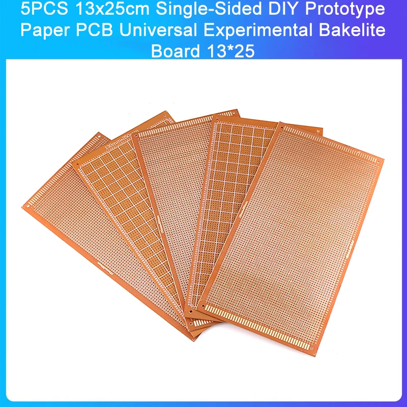 5 pz 13x25cm monofacciale fai da te prototipo di carta PCB universale sperimentale bachelite Board 13*25