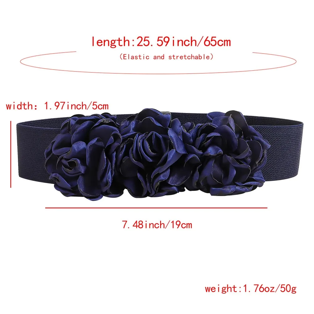 Cintura elastica retrò retrò rosa Ampia cintura elastica con design floreale fatto a mano Cintura corsetto traspirante