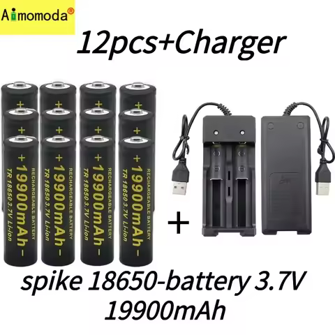 2024100% new 3.7V 18650 19900mAh high capacity battery flashlight battery with lithium-ion battery can be used for alarm clocks.