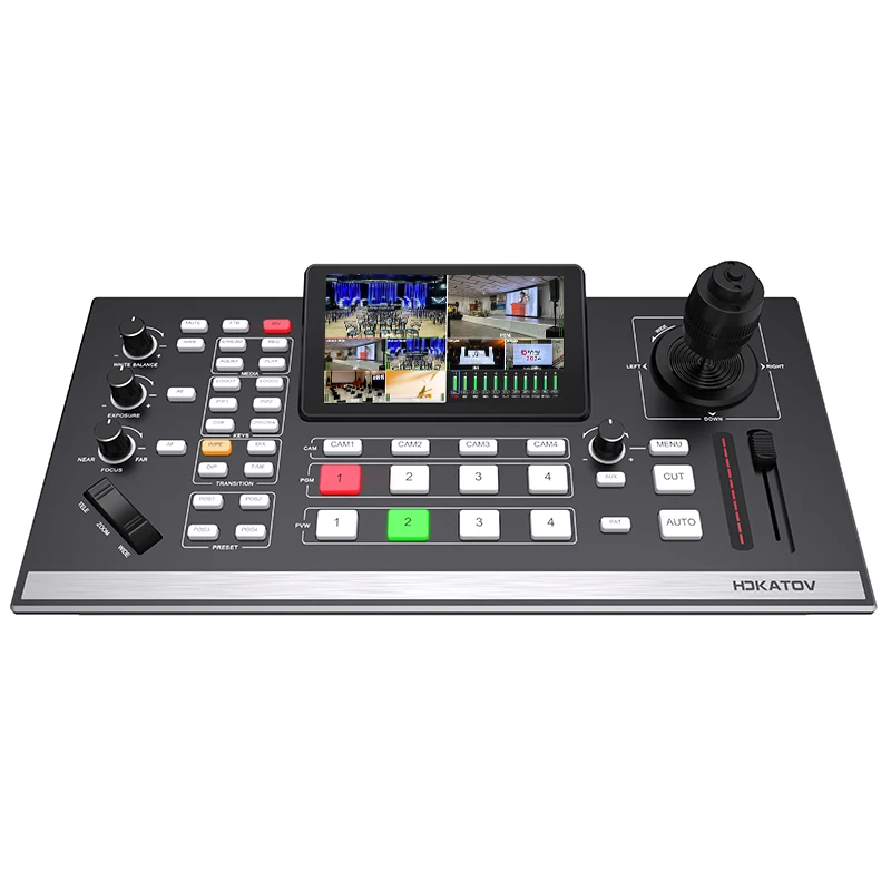 KT-KD52 5-Channel Live Production Switcher with PTZ Control,4K60 HDMI Input PTZ Camera Controller for Church Streaming/eSports