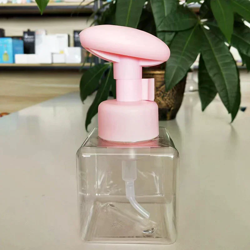 Bottiglia quadrata trasparente da 250 ml Sapone liquido Mousse montata Punti Imbottigliamento Shampoo Lozione Gel doccia Bottiglie con pompa per dispenser di sapone