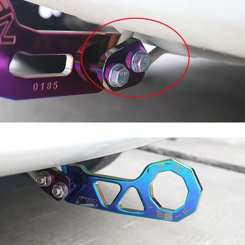 Imagen 1 del producto Gancho de remolque trasero de carreras estilo JDM, gancho de remolque trasero de aleación de aluminio para honda civic fit jazz gk5