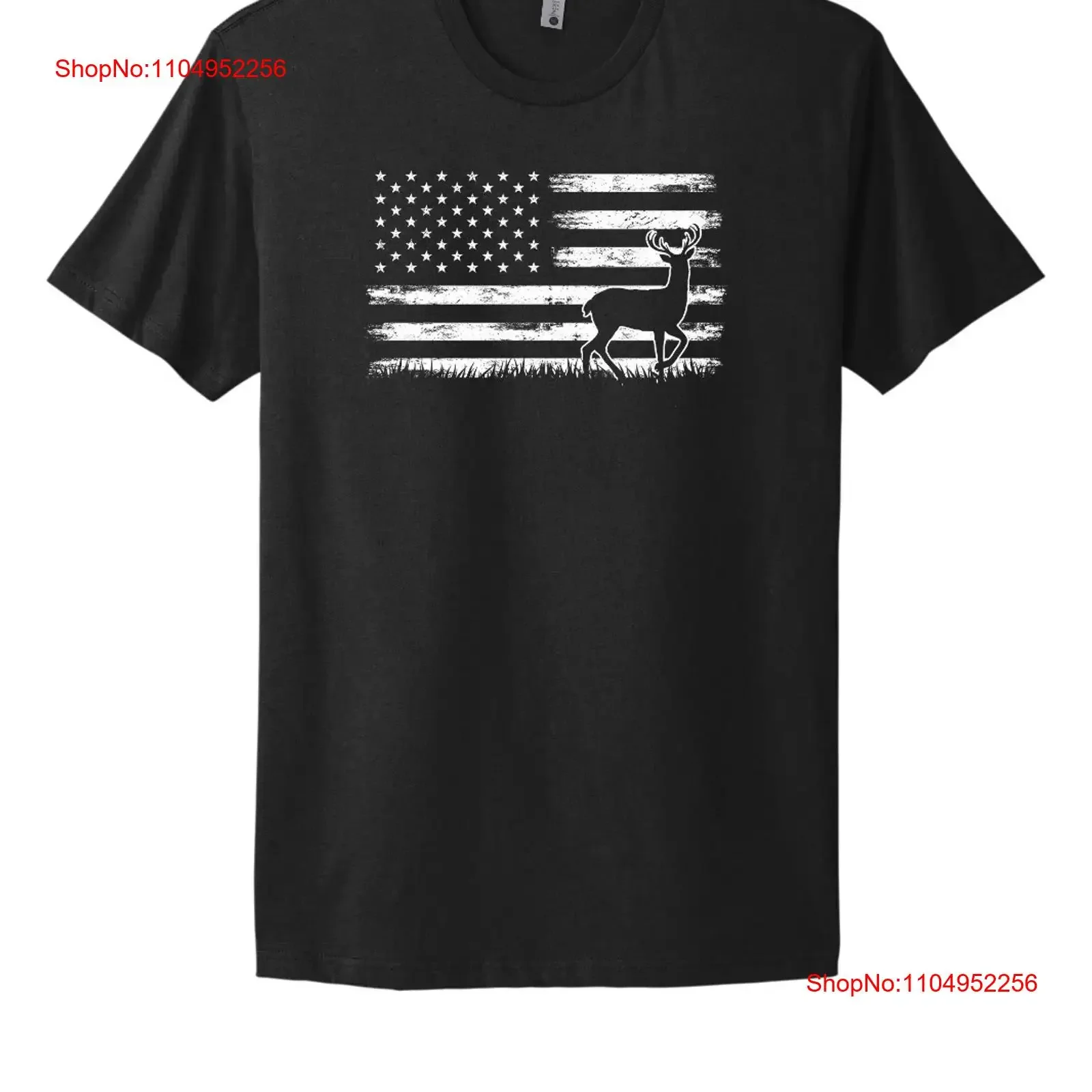 

USA Deer Hunting American Flag T shirt Patriotic Softstyle vintage Washed Slightly Top For Everyday Wear homme Stylish