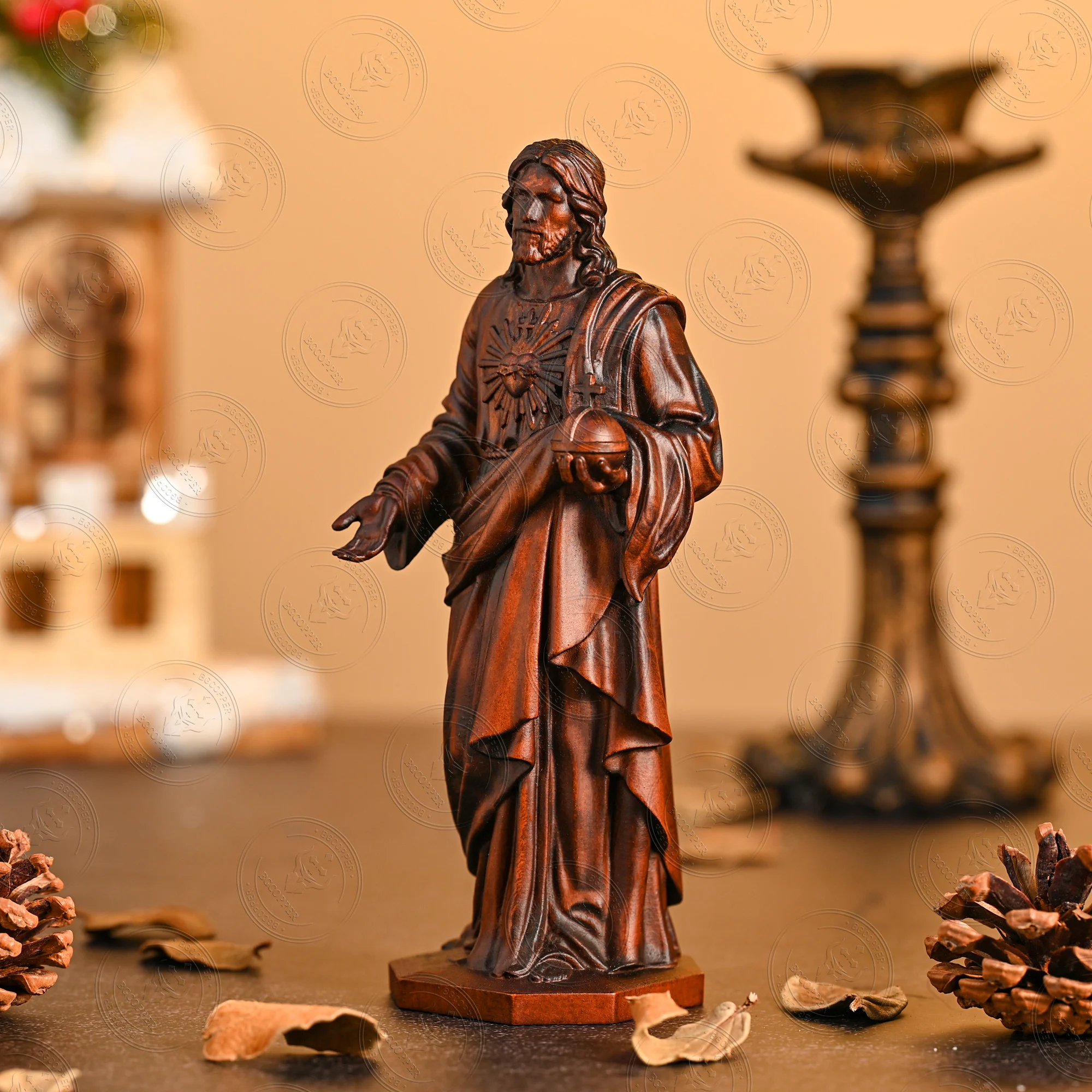 Cross-border ornaments solid wood carving crafts desktop new YS holiday gifts creative decorations Christmas