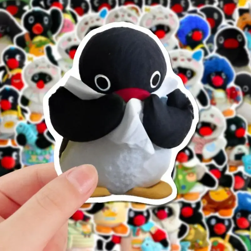 NEW 62PCS Kawaii Pingu Graffiti Stickers Cartoon Style 62 Non-Repeated Decorative Suitcase Guitar Notebook Waterproof Stickers