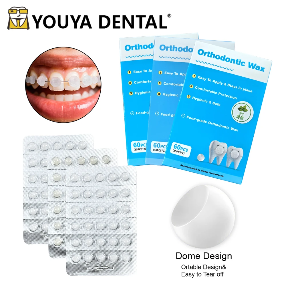 

60 шт., стоматологический ортодонтический защитный воск, съедобный для ортодонтических брекетов, брекетов, костных ногтей и противоизносных рта, зубов
