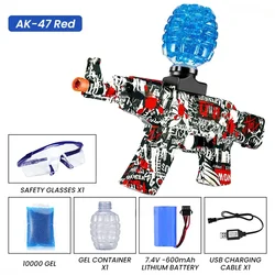 Elektryczny pistolet żelowy dla dzieci, balony wodne, pistolety aerografowe, walka CS, gry na świeżym powietrzu, fałszywe zabawki pistoletów Airsoft, AK-47