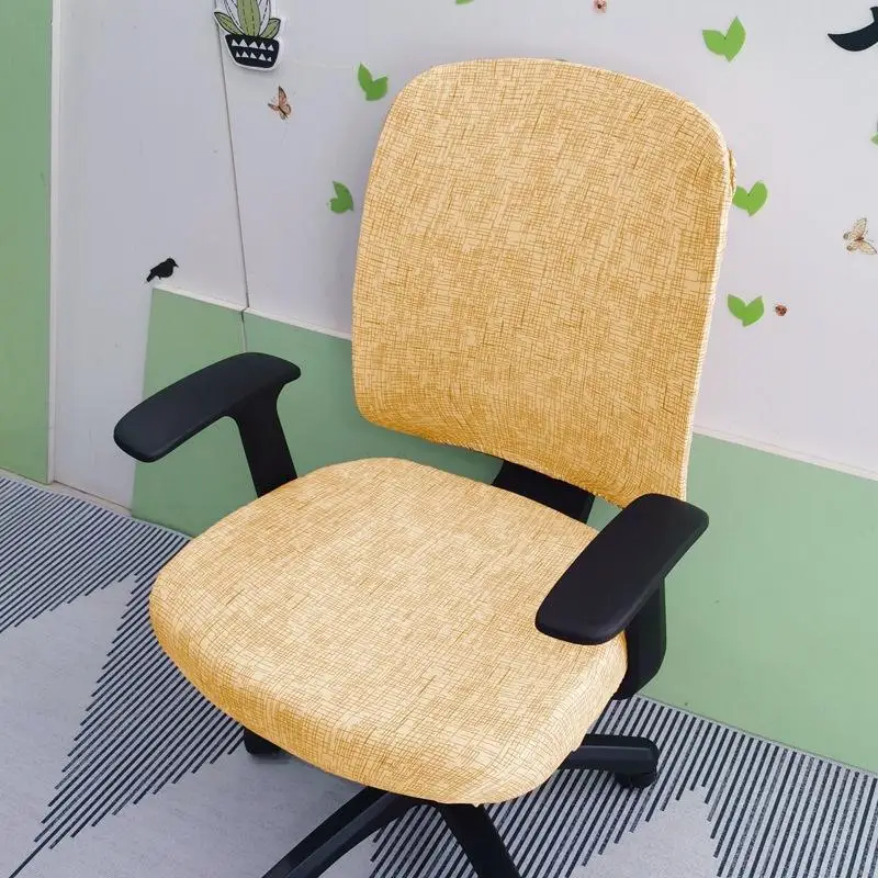 Stretch Office Chair Cover Linen Textured Computer Chair Slipcover Removable Washable For Home Office Desk Chair