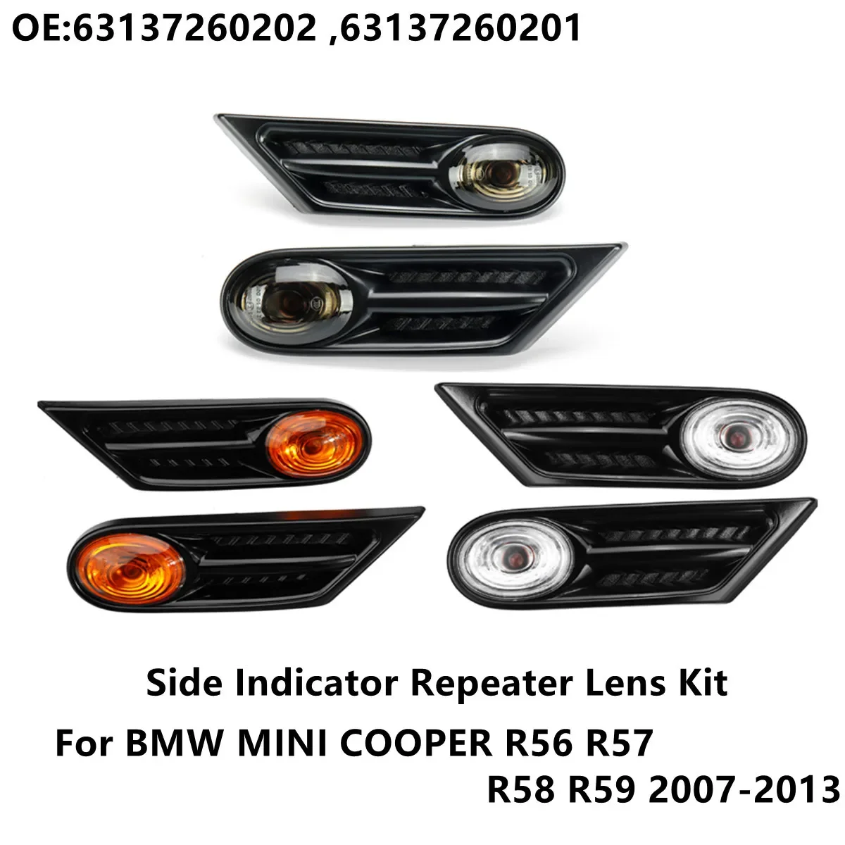 Coppia di luci di ingombro laterali a LED, lampada lampeggiante per indicatori di direzione per BMW MINI COOPER R56 R57 luci di segnalazione