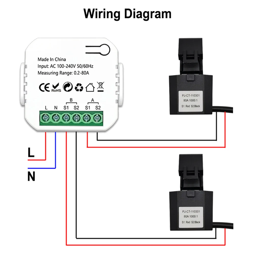 Tuya ZigBee Smart Energy Meter Solar PV System Power Production Consumption Bidirectional Monitoring Meter APP Control with CT