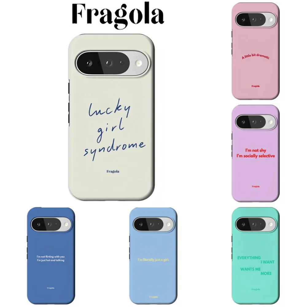 Luxury Clmj Fragola Slogan Phone Case for Google Pixel 5a 7a 8 8a 9 9a 10 10a Pro XL 5G Double-layer Cover