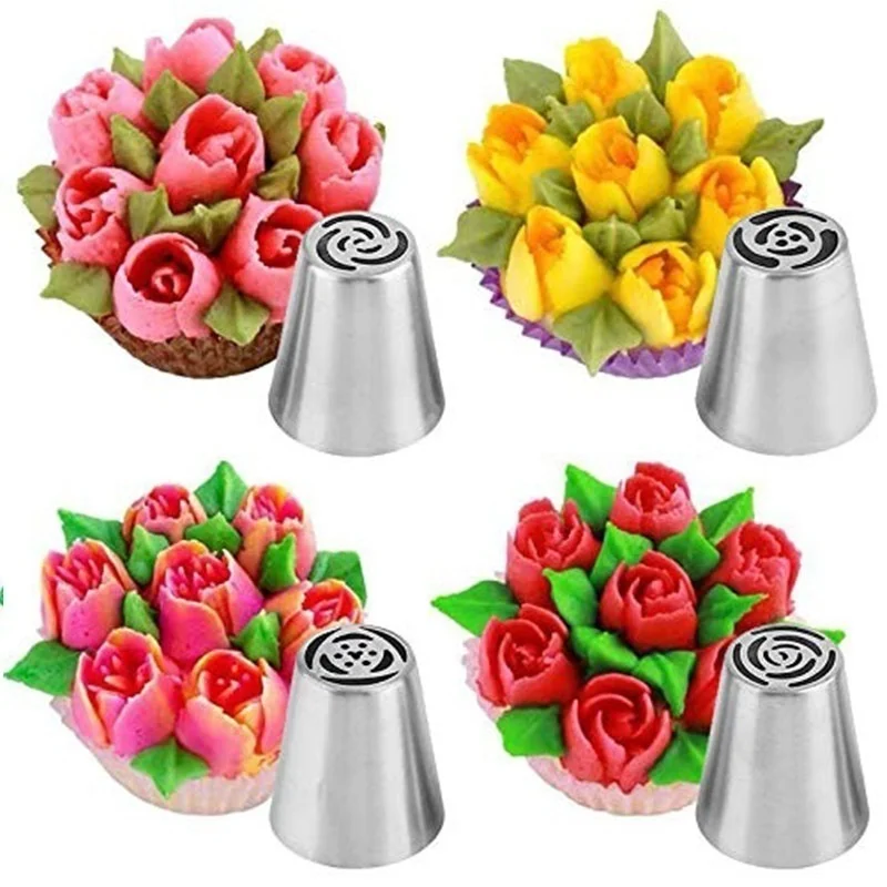 27PCS Cake Decorating Mouth Kit Stainless Steel Cake Cream Icing Piping Nozzles Pastry Bags Cupcake Decorating Baking Tools