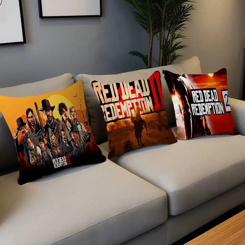 

R-Red D-Dead R-Redemption 2 Cushion Cover Inches Farmhouse Decor Home Throw Pillow Covers For Couch Decorations