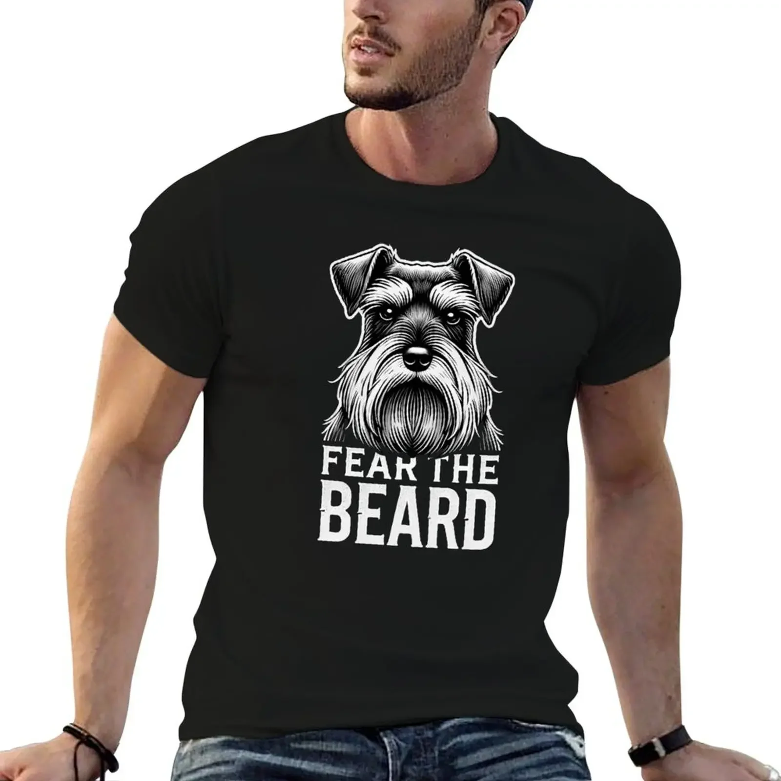 Fear the Beard - Schnauzer and Terrier - Funny T-Shirt blacks cute clothes tee shirts for men