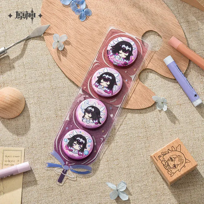 [Genuine]miHoYo Game Genshin Impact Columbina Badge Lanyard Signboard Anime Seal Folder Storage Box Decoration Cosplay Xmas Gift view 3