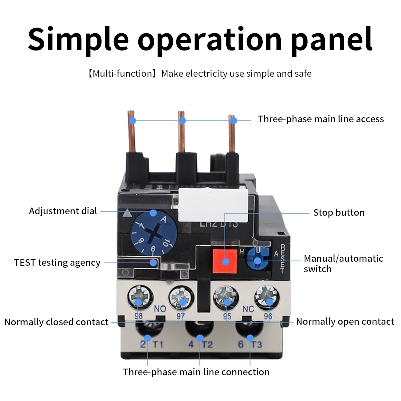 JR28-25 Thermal Overload Relay LR2 D13 Adjustable thermal relay Electric Relays 1A 1.6A 2.5A 4A 6A 8A 10A 13A 18A 25A