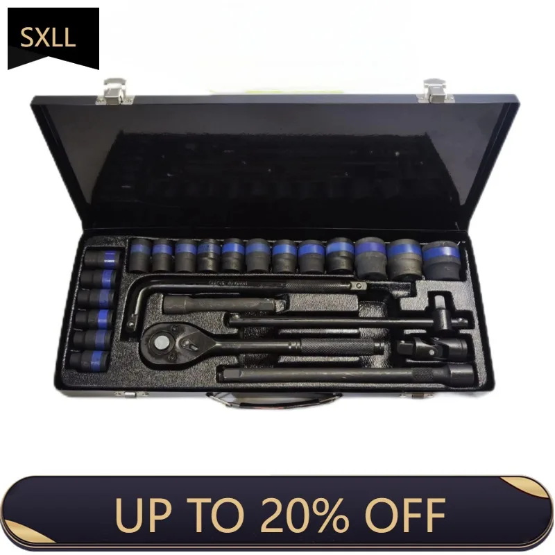 

SXLL 24-In-1 Workshop Tool Ratchet 1/2 Inch Multi-Tool Wrench Impact Sleeve Square to Hexagonal Sleeve Set