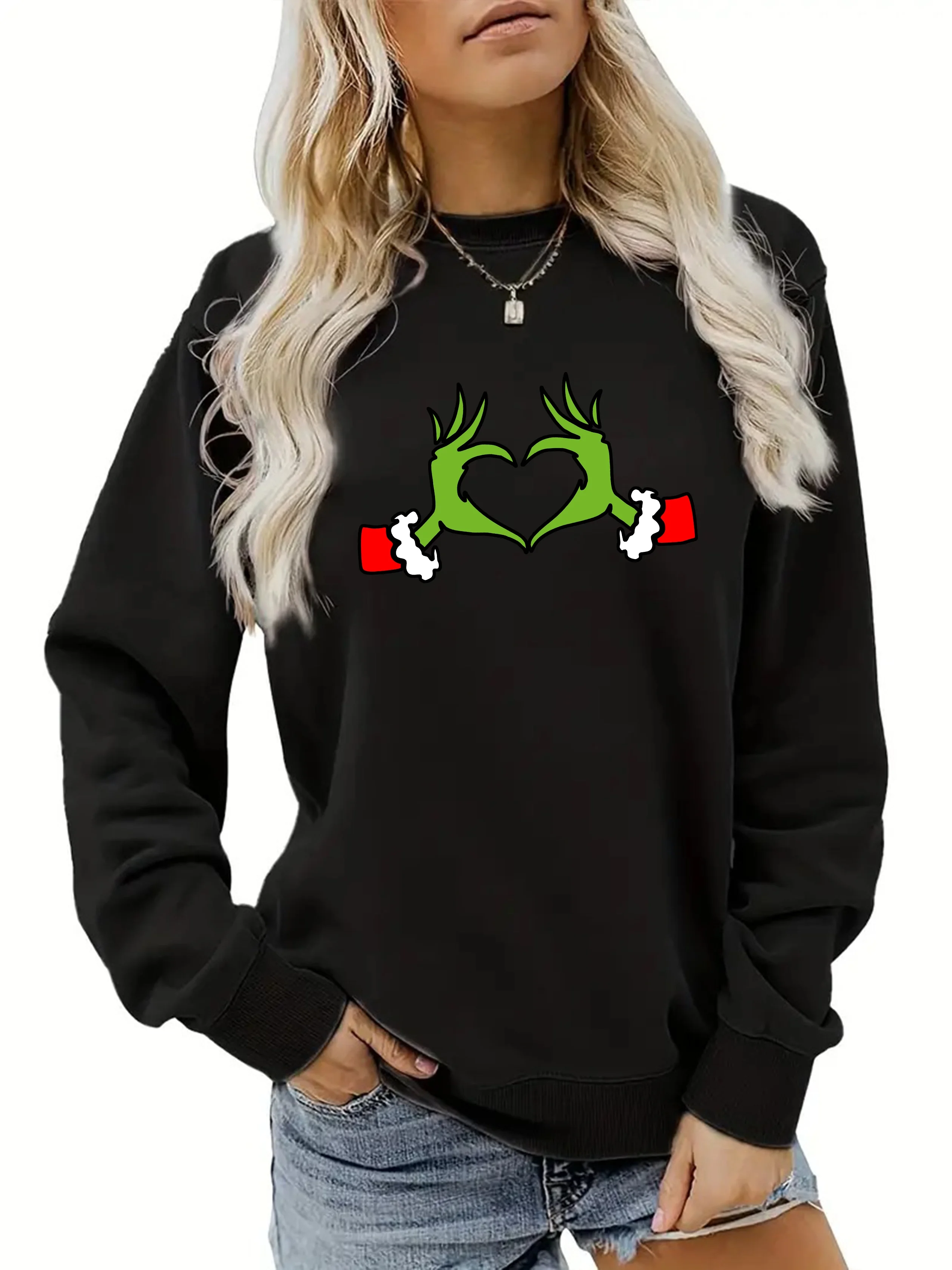 Women Casual Print Christmas Hoodies Autumn Long Sleeve Funny Santa Claus Hooded Harajuku Fashion Street Style Xmas Sweatshirts