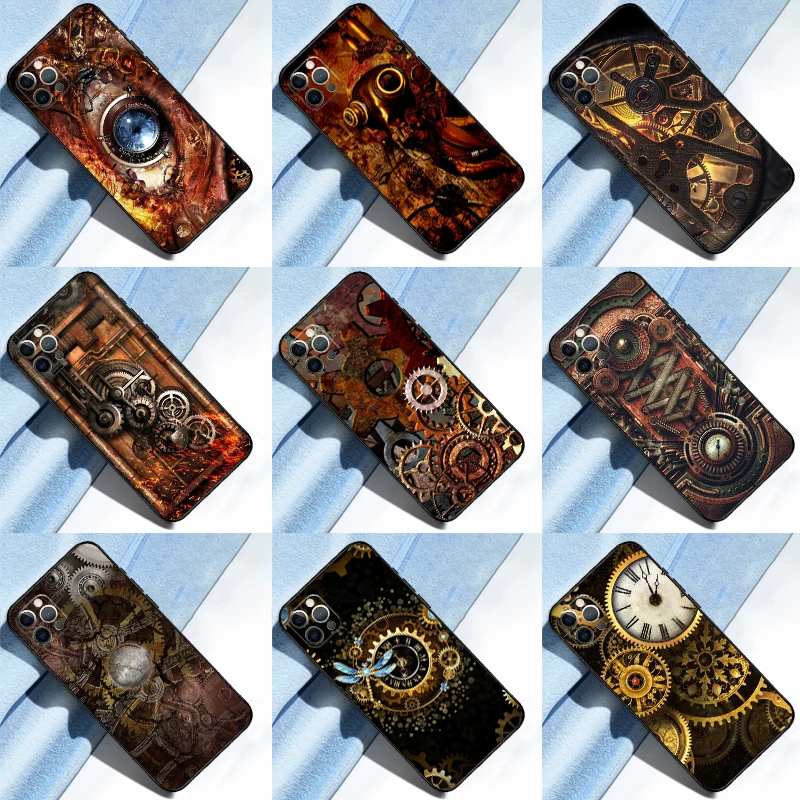 Steampunk Art Phone Case For iPhone 13 Pro Max X XR XS Max Plus 11 12 14 15 16 Pro Max Cover Coque