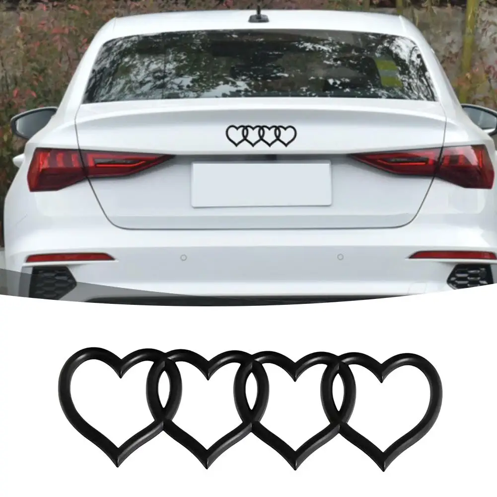 

Love Heart Car Logo Decoration for Audi A3A4 A6L Q5 Rear Trunk Tail Label Sticker Auto Accessories D7O4