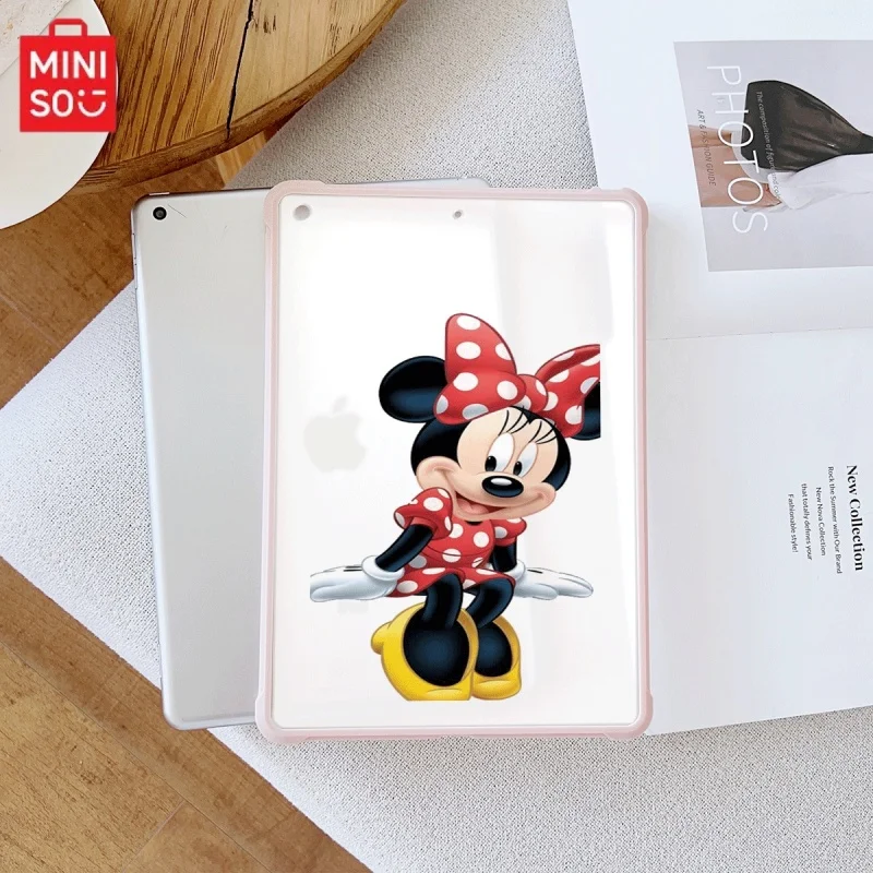 

Miniso Disney Mickey iPad pink Transparent anti-Drop case, suitable for iPad Pro 2022/2024,iPad Air3/5th,iPad Mini 6,iPad 6/10th