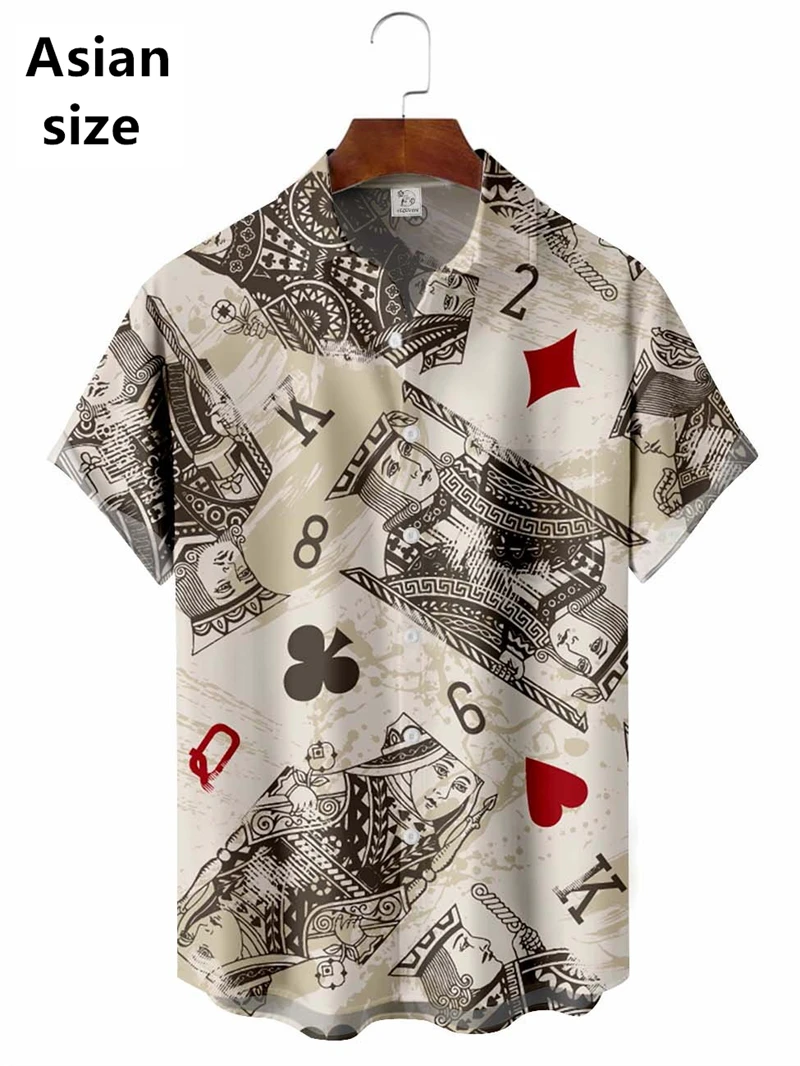 Camicie hawaiane con motivo di gioco da poker stampato in 3D per uomo Top a maniche corte moda estiva Camicetta da donna Harajuku estiva di nuovo design