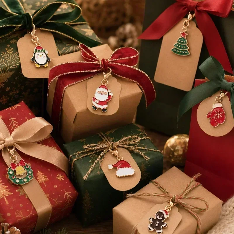 Weihnachts-Schlüsselanhänger Anhänger Clip-On Gemischte Charms Set DIY Schmuckherstellung Handgemachte Ohrringe Halsketten Armbänder Weihnachts-Bastelgeschenk – Detail 8