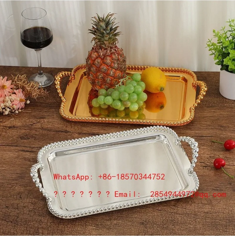 European Metal Serving Tray Luxury Fruit Snack Plate Creative Decorative Ornament for Home Hotel