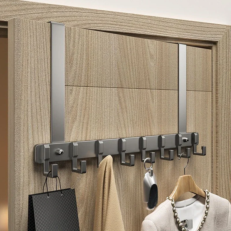 Door Back Hook Non Perforated Hanger Clothes Storage Rack Upper Hanger on The Entrance Door Wall Hung Clothes Hook