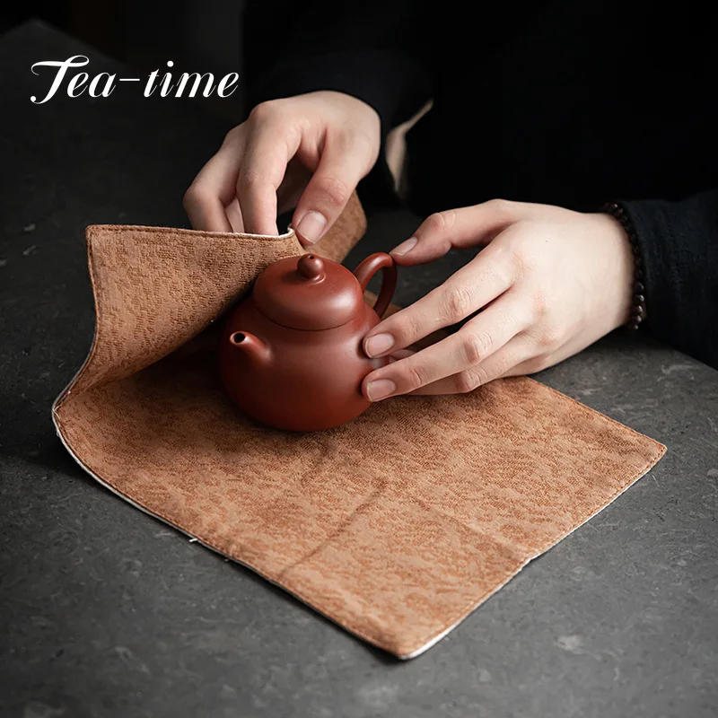 Water Absorption Tea Towel Tea Cloth Thickened Coffee Table Cloth Zen Teaware Towel Cotton Linen Rag Pad Tea Table Accessories