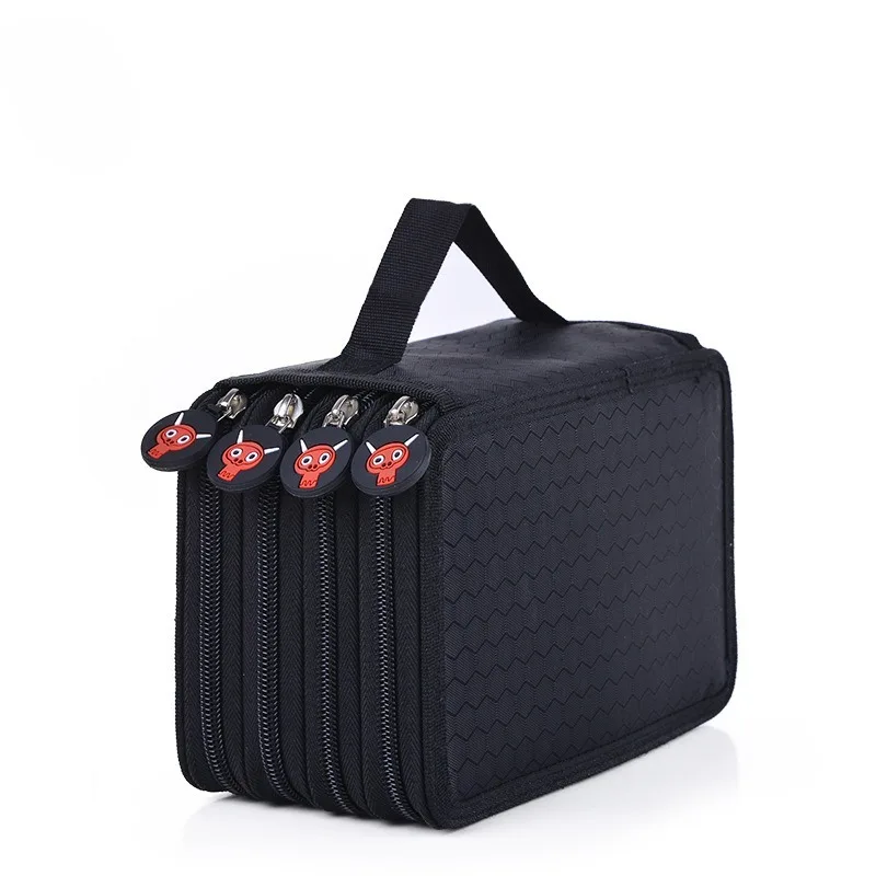 Large Capacity Portable Pencil Case Fashion Oxford Colored Pencil Bags Large 72 Slots Pencil Organizer Multiple Zipper Pockets