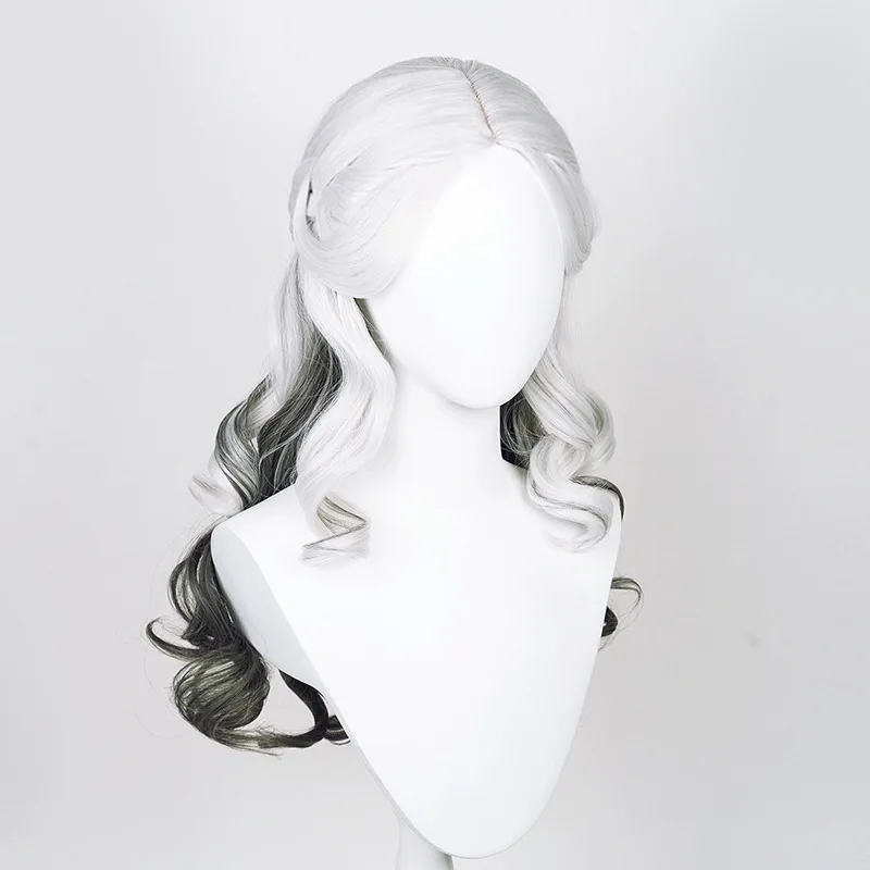 لعبة الهوية V Ada Messmer شعر مستعار تأثيري 66 سنتيمتر طويل التدرج مجعد الباروكات مقاومة للحرارة الشعر الاصطناعية مع شبكة الورد #3