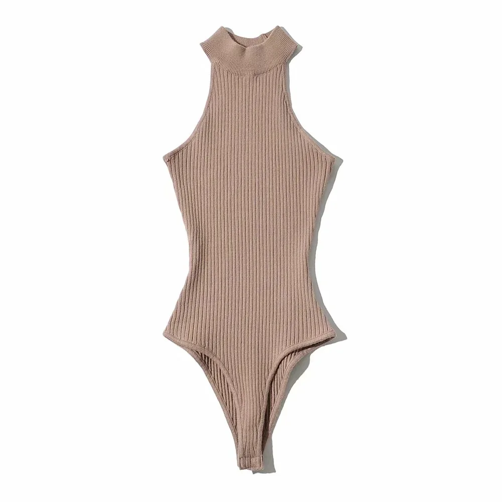 2022 Summer Elegant Sleeveless Bodysuit Women Sexy Fashion Stretchy Slim Solid Bodysuits Female Playsuits Chic Tops