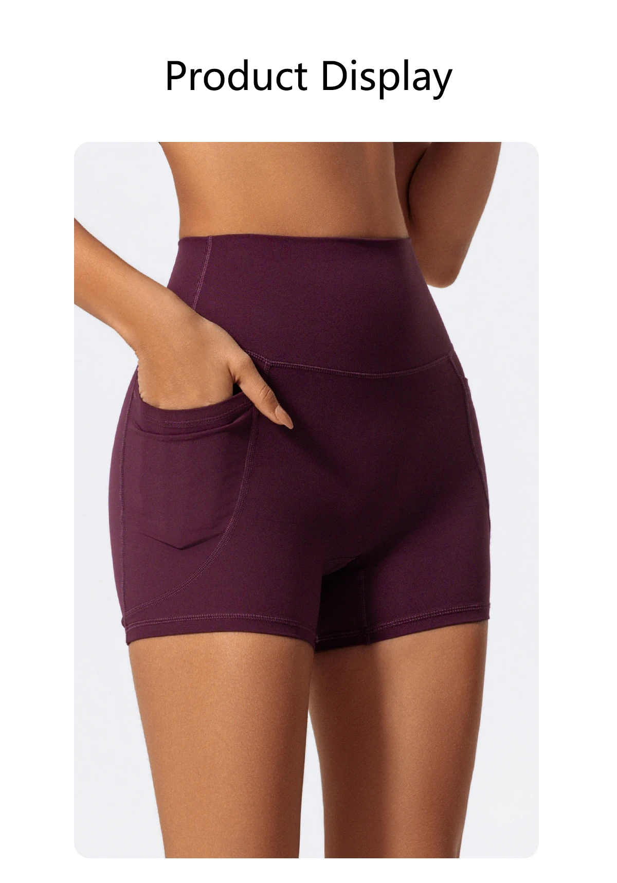 Hearuisavy Taschen Workout Gym Legging Frauen Radfahren Shorts Quick-Dry Yoga Kleidung Atmungsaktiv Hohe Taille Sport Shorts Weibliche – Detail 1