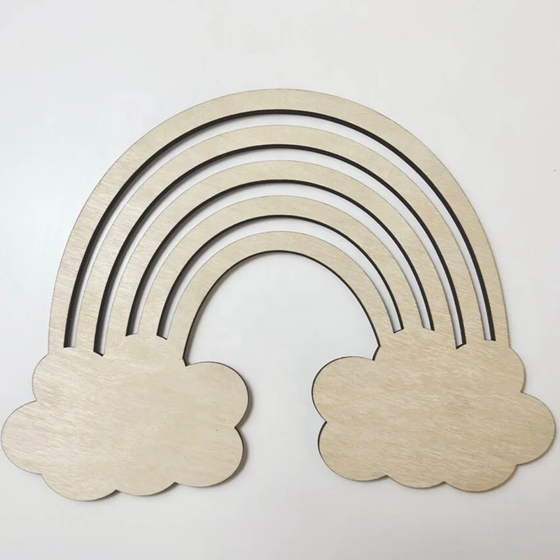 

10 pieces Boho wholesale wood plaque blank wholesale wood plaque blank Rainbow Shape pendant for DIY