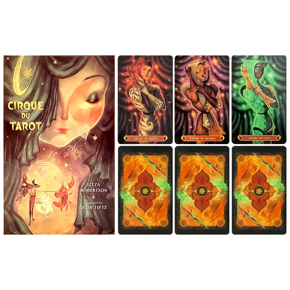 78pcs Cirque Du Tarot Deck 10.3x6cm High-Quality Divination Cards, Oracle Cards Perfect for Parties & Board Game Gatherings