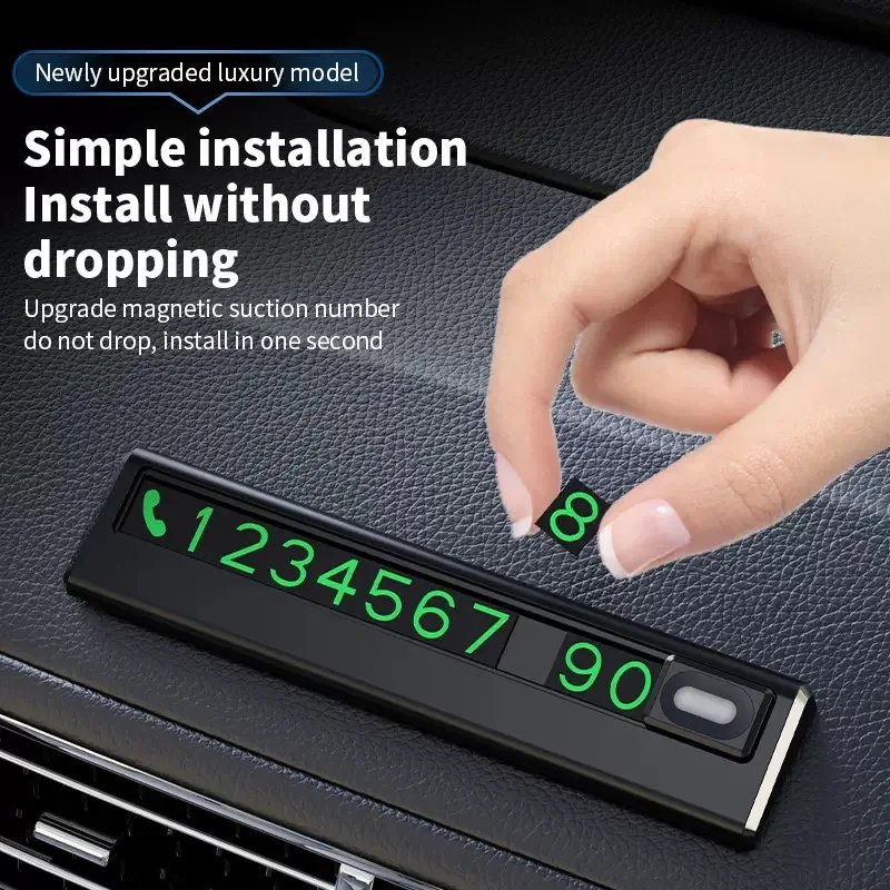 1 Set Temporary Glow-In-The-Dark Parking Number Plate with 5 Sets of Numbers