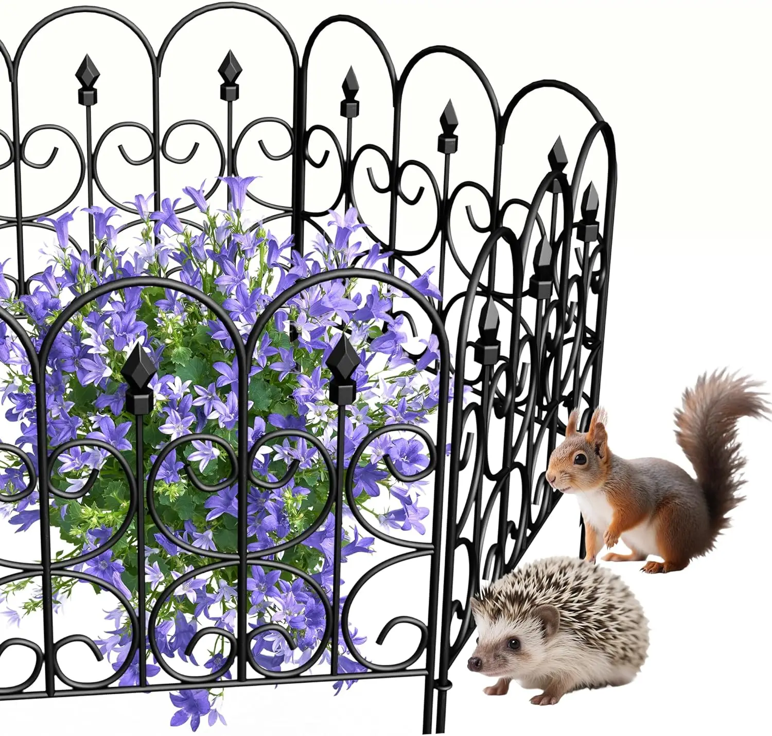 

5 Panels 32in(H)×10ft(L) Decorative Garden Fences and Borders for Dogs No Dig Metal Fence Panels Garden Edging Border Fence