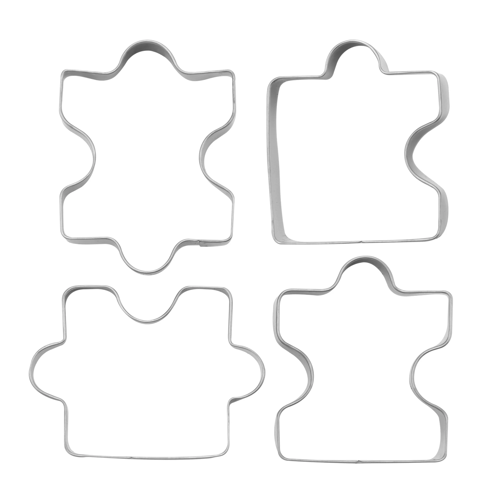 Stainless Steel Fondant Biscuit Cookie Cutter Cake Pastry Cookie Cutter Puzzle Mold 4 pcs