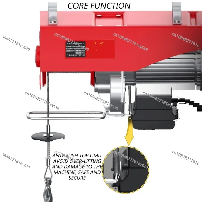 PA300 Household Miniature Electric Hoist Crane 220V/650W Portable Remote Control Jack With Wire Flat Winch Jack