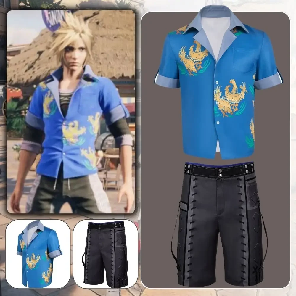 Final Fantasy 7 snap Cloud Cosplay Fantasia Costume travestimento per uomini adulti Beach t-shirt Shorts Outfit Halloween Carnival Suit