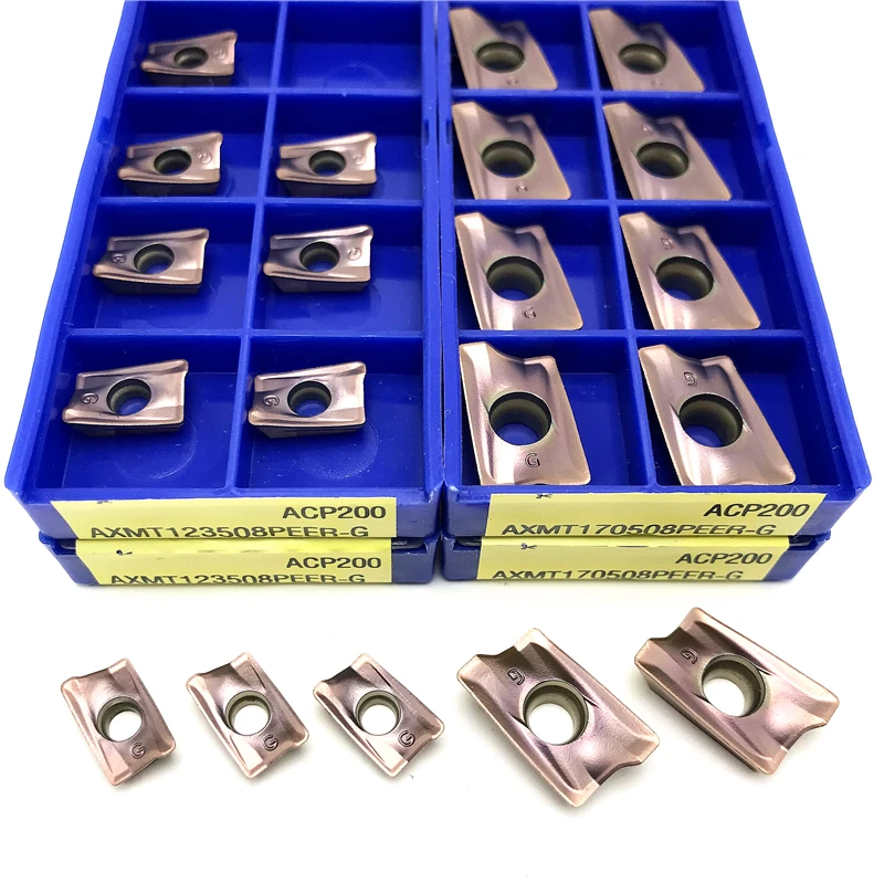 AXMT123508PEER-G ACP200 AXMT170508PEER-G ACP200 عالية الجودة المعدنية الداخلية تحول أداة التصنيع باستخدام الحاسب الآلي رأس طاحن إدراج
