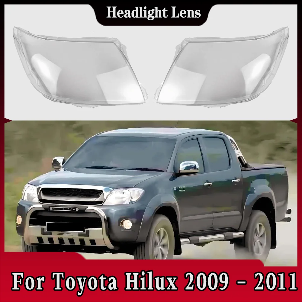 

Для Toyota Hilux 2009 2010 2011, крышка передней фары автомобиля, прозрачный абажур из плексигласа, замена оригинального корпуса объектива