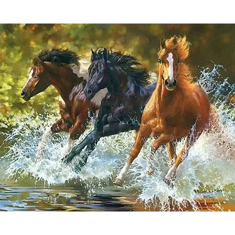 

222017 Diy Oil Painting By Numbers Animal On Canvas With Frame Acrylic For Drawing Adults Pictures Paint By Number