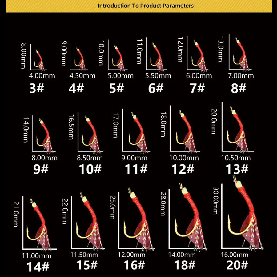 JYJ1Pack/6pcs Vertical Fishskin Fishing Hooks Sabiki Samodur Mackerel Fishing Hook With Full Assembly Skirt Rig Hook Sabiki Set - view 2