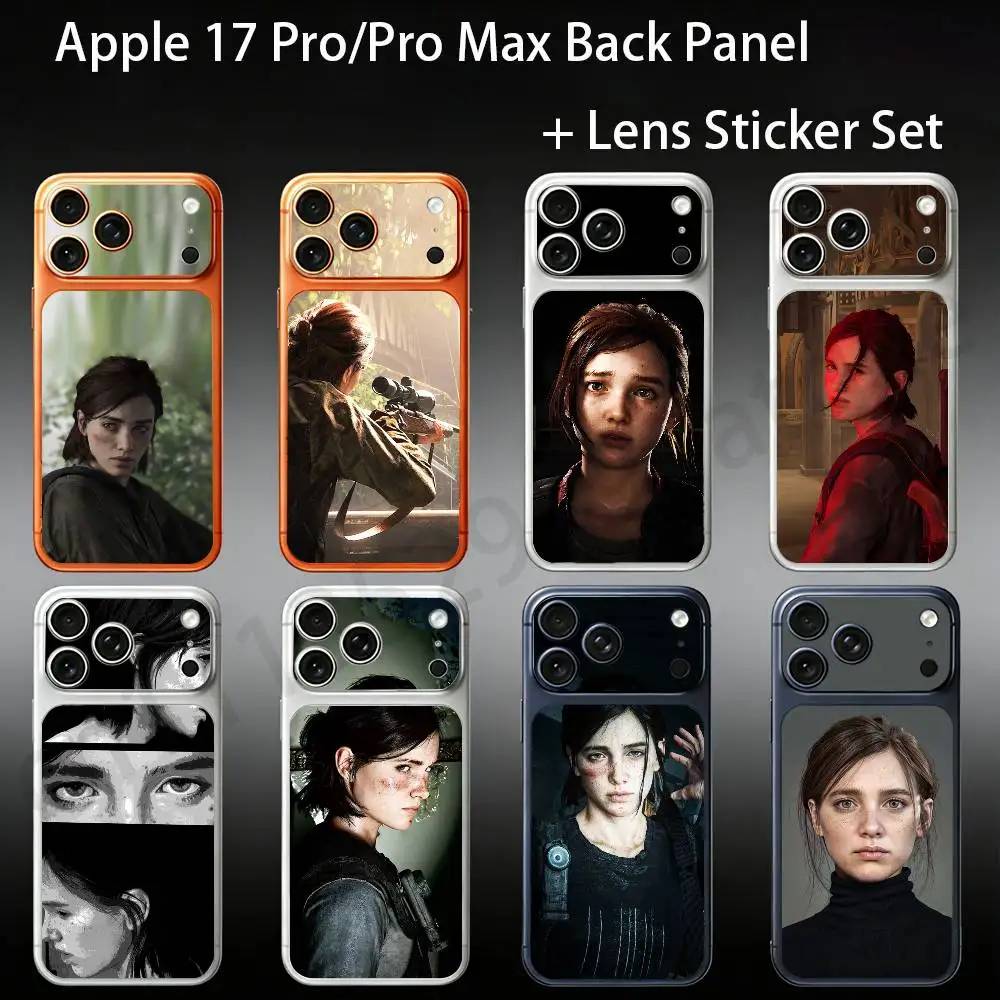 E-Ellie Williams For iPhone 17Pro/ProMax Battry Back Cover with Camera Decal Skin Rear Protective Sticker Film