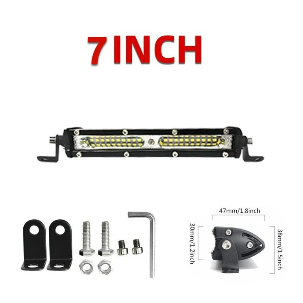 

Ультратонкая Однорядная 7-дюймовая длинная полоса 60 вт стандартная зеркальная Автомобильная Рабочая деталь для внедорожника